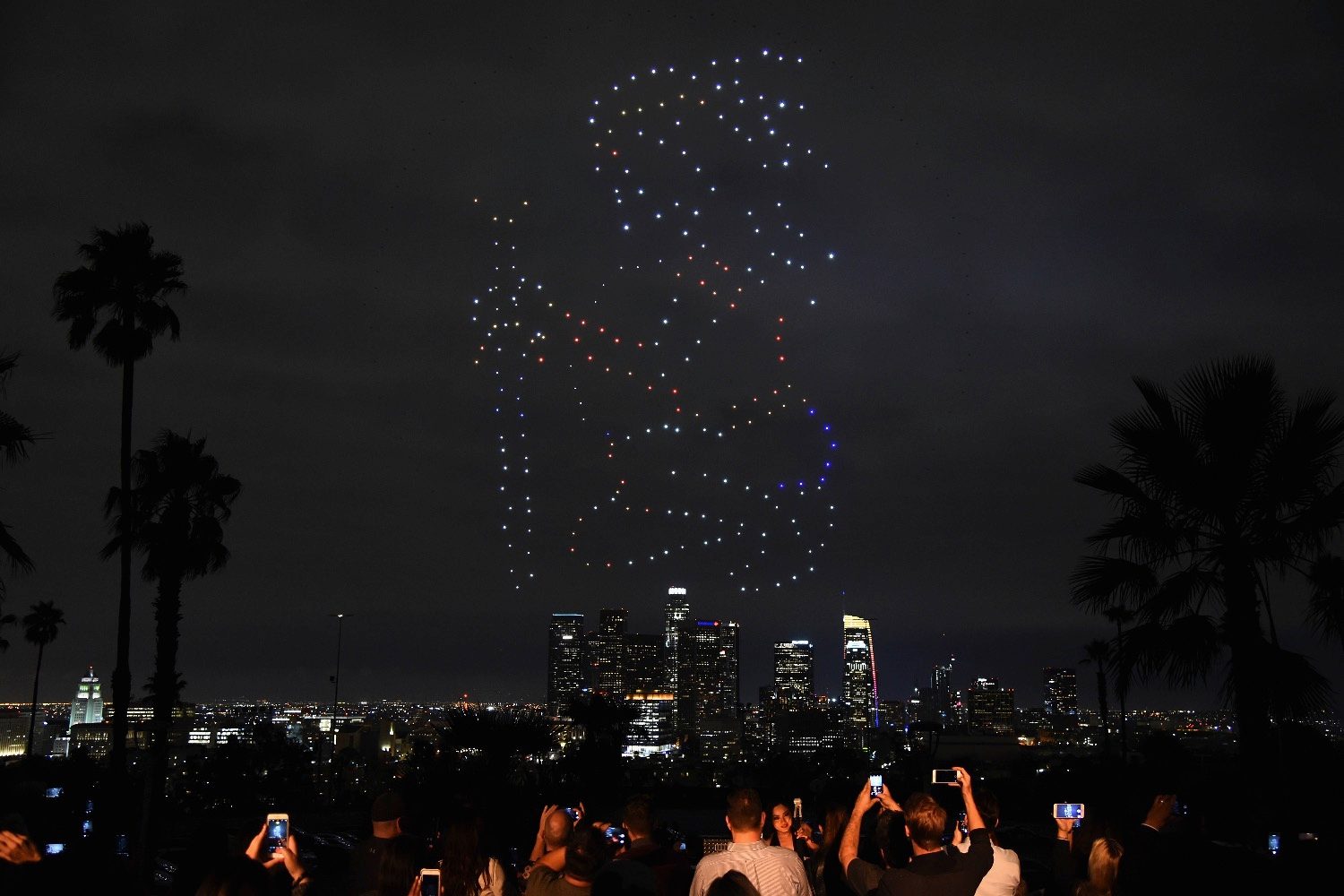 wonder woman drone light show intel drones 9