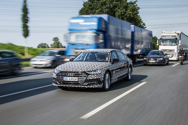 Audi A8 traffic drama shot