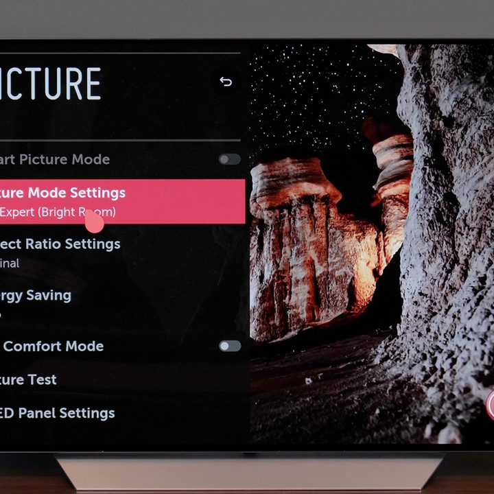 Picture settings on an LG TV.