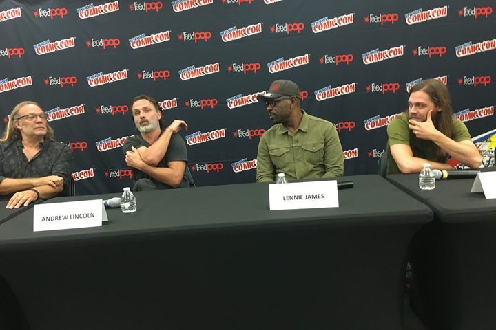 GREG NICOTERO & ANDREW LINCOLN & LENNIE JAMES & TOM PAYNE AT TWD PRESS CONFERENCE