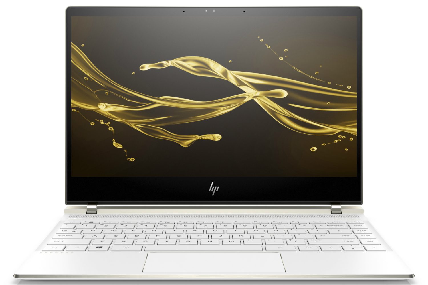 hp spectre line refresh quad core processors 13 laptop front ceramic white