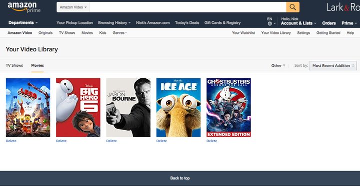 Movies Anywhere Amazon library