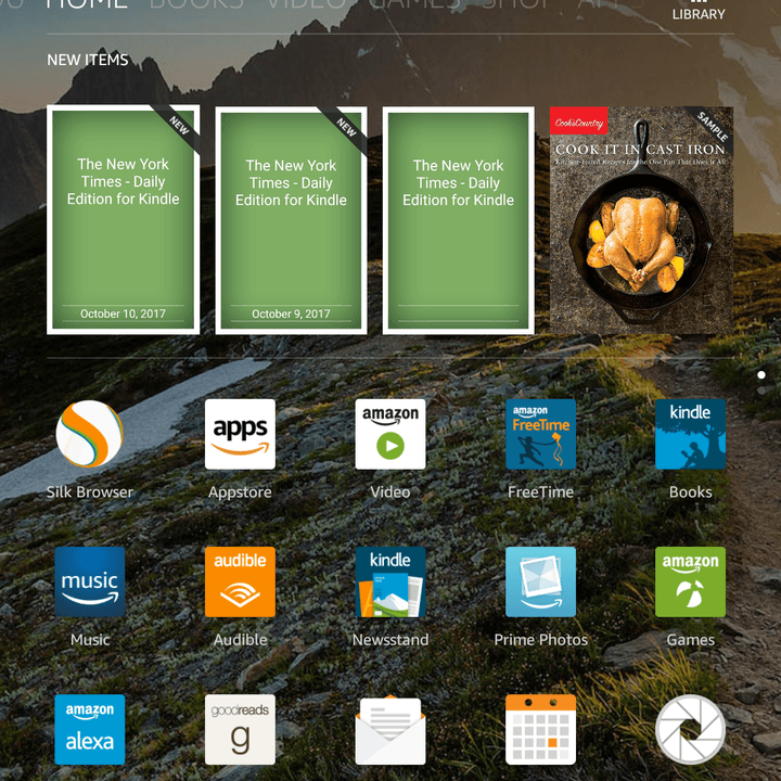 Amazon Fire HD 10 (2017) review app home
