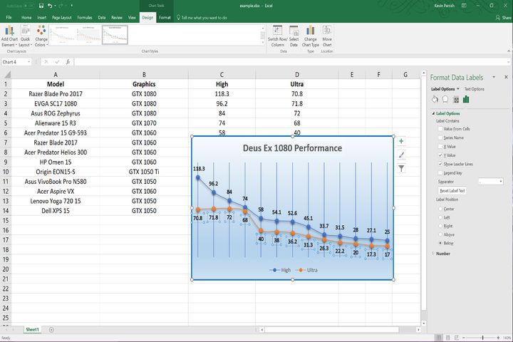 How to create a scatter plot in Excel
