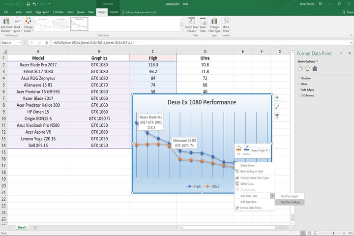 How to create a scatter plot in Excel