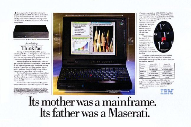 lenovo thinkpad 700c 1992 newspaper ad