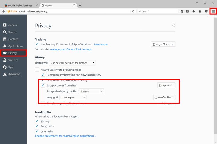 How to enable cookies