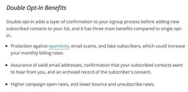 MailChimp double-opt in