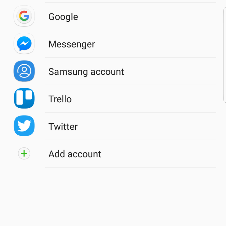 Galaxy S8 accounts