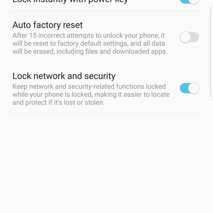 Galaxy S8 secure lock settings