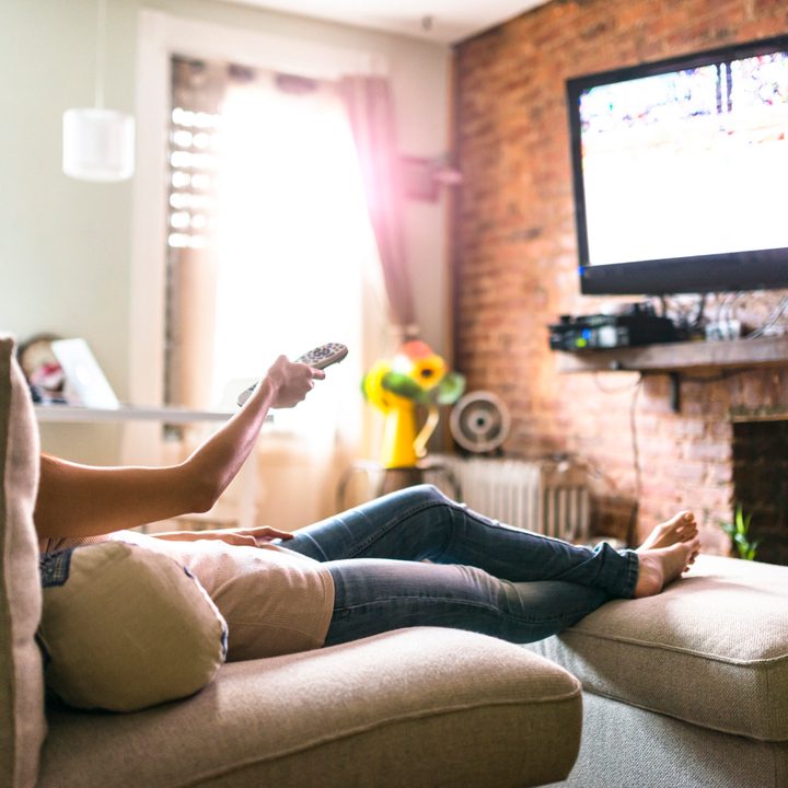 Person watching TV.