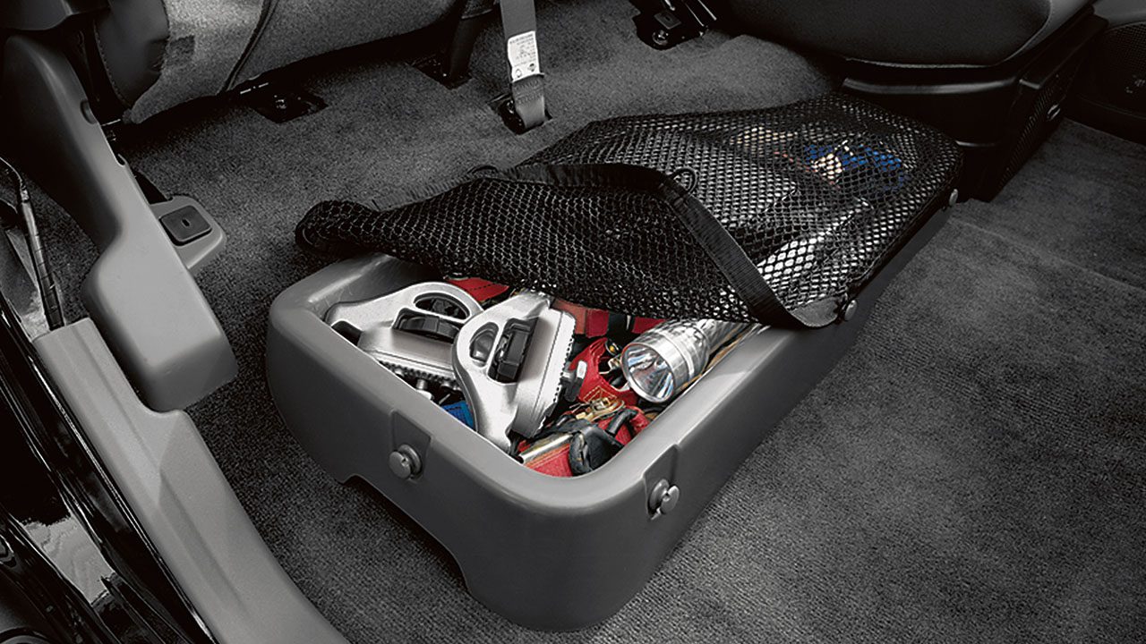 2018 Nissan Frontier second-row under-seat-storage