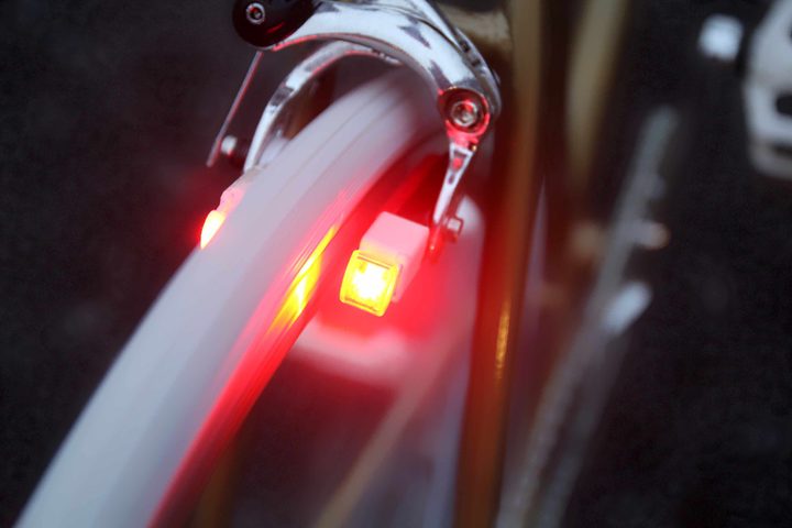 Magnic Microlights: Non-contact driven brake shoe bike light