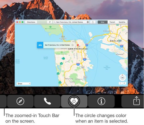 Zoomed In Touch Bar