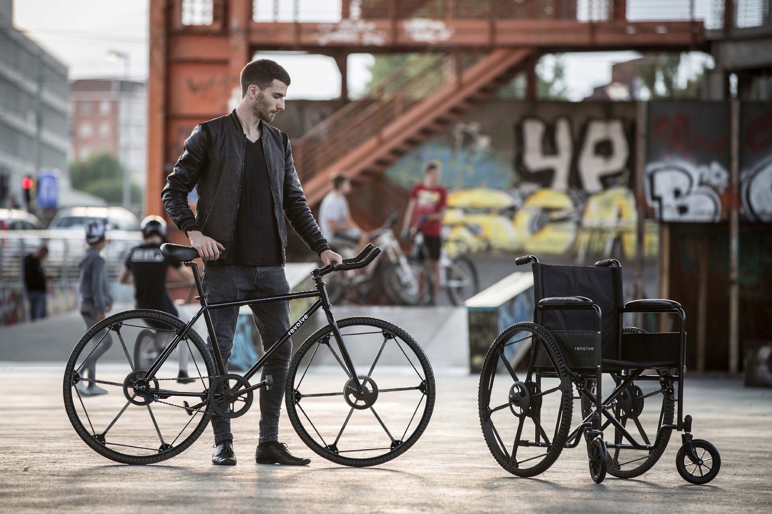revolve folding wheel 01 unfolded urban wheelchair bicycle andrea mocellin 2017