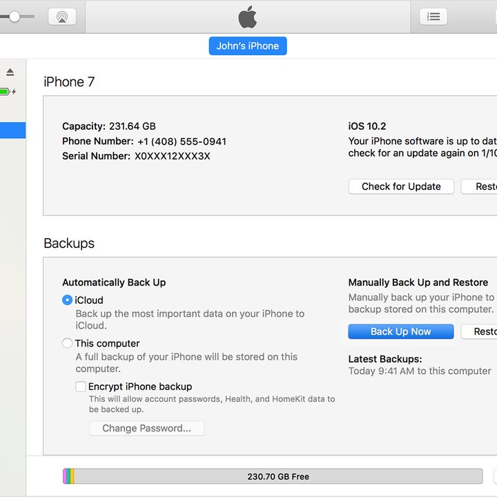 Back up your iPhone or iPod Touch