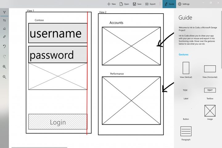 Windows 10 Ink to Code app