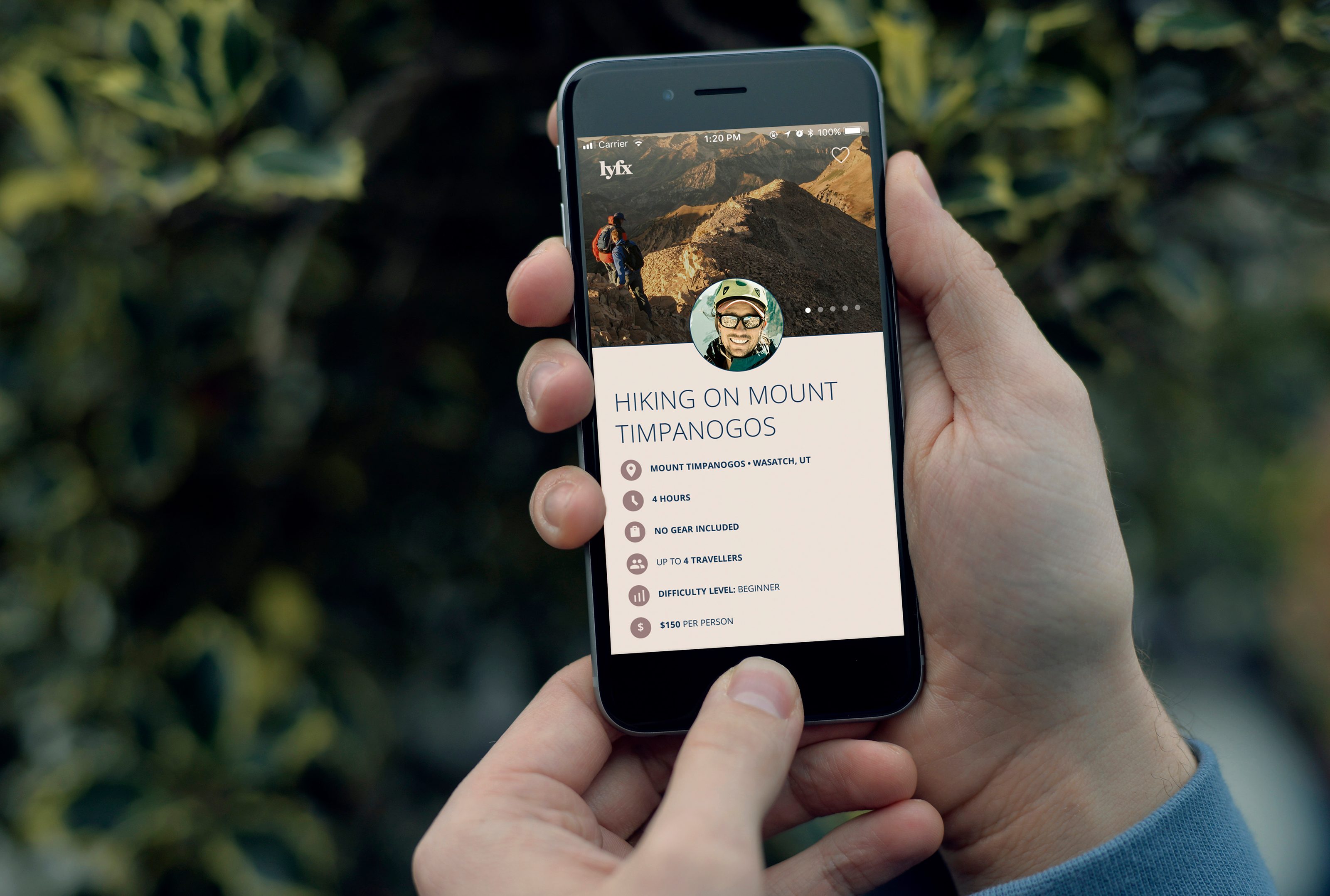 lyfx app connects adventurers hiking screenshot