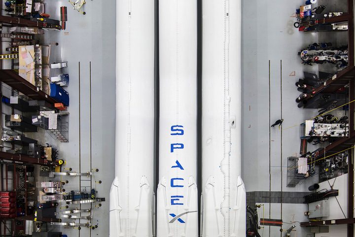 spacex falcon heavy aerial