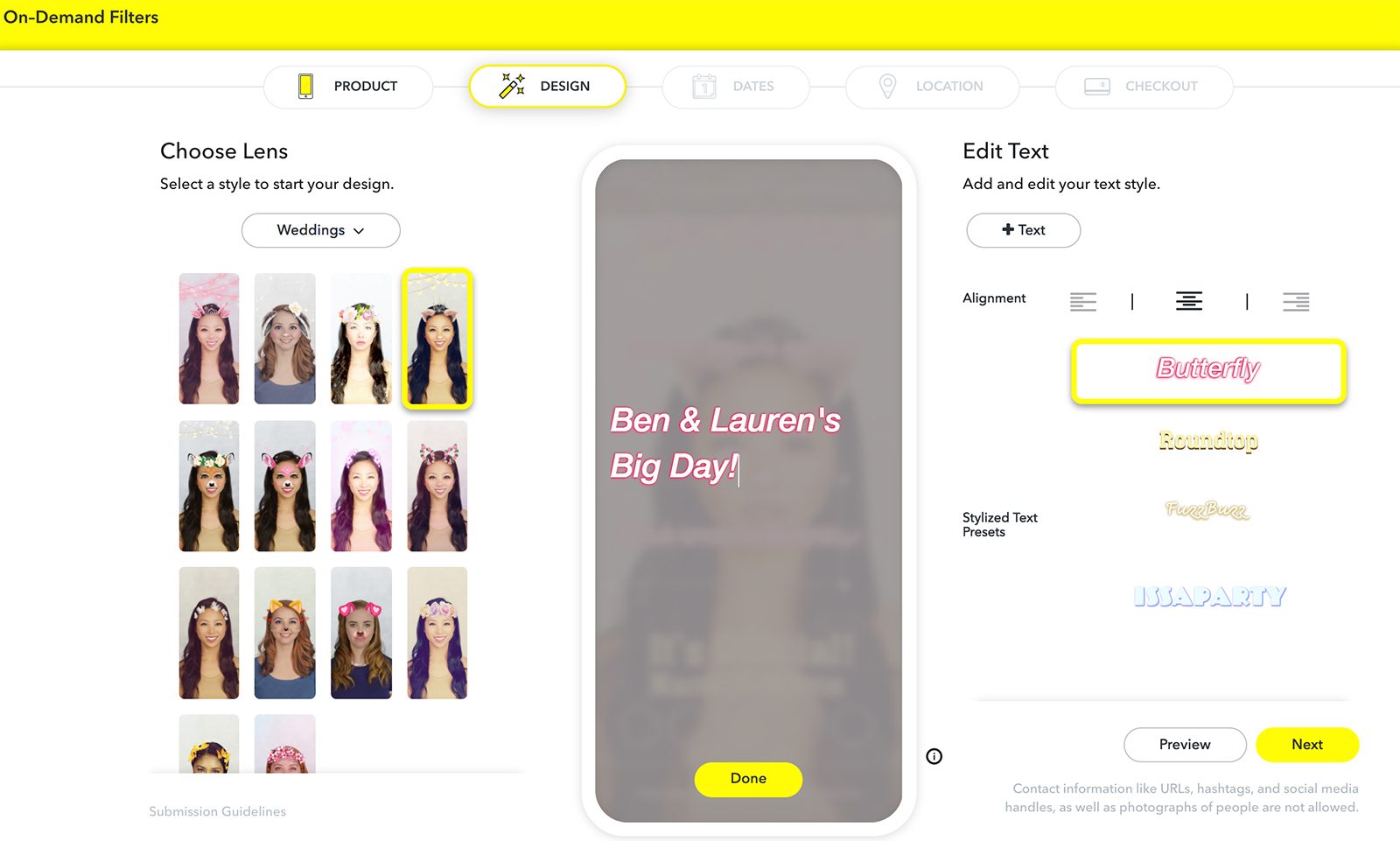 how to create a custom snapchat lens your own studio wedding