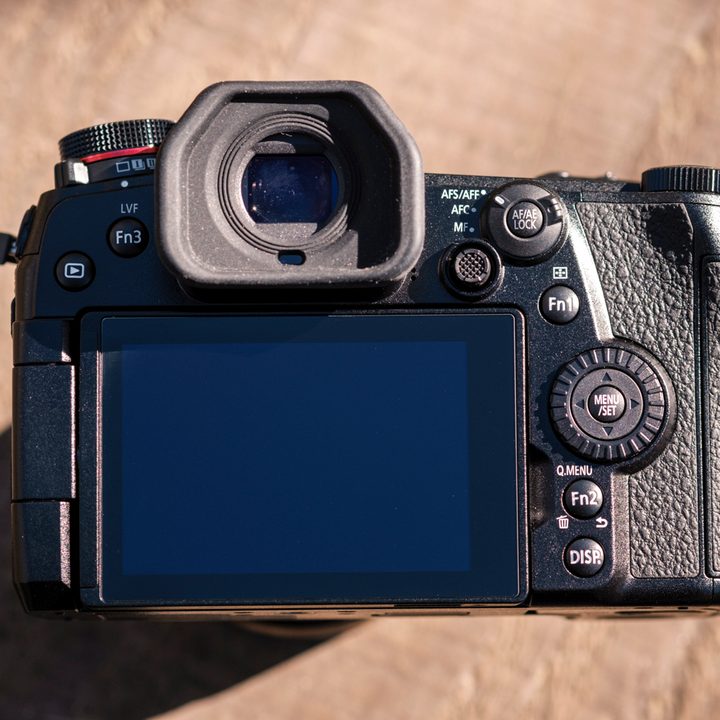 Panasonic Lumix G9 Review | Directly in front of the camera from the backside showing of the display and back buttons