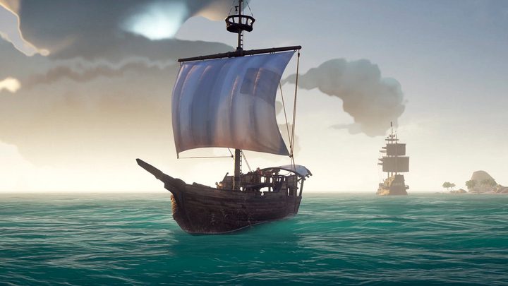 Sea Of Thieves Hands-on Preview | Ship on the ocean with another ship behind it