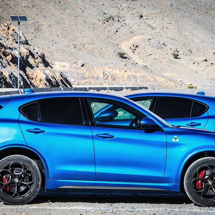 Alfa Romeo Stelvio Quadrifoglio blue