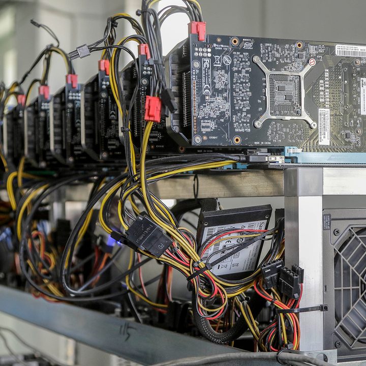 Graphics cards in a crypto mining farm.