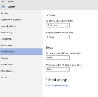 Sleep Settings