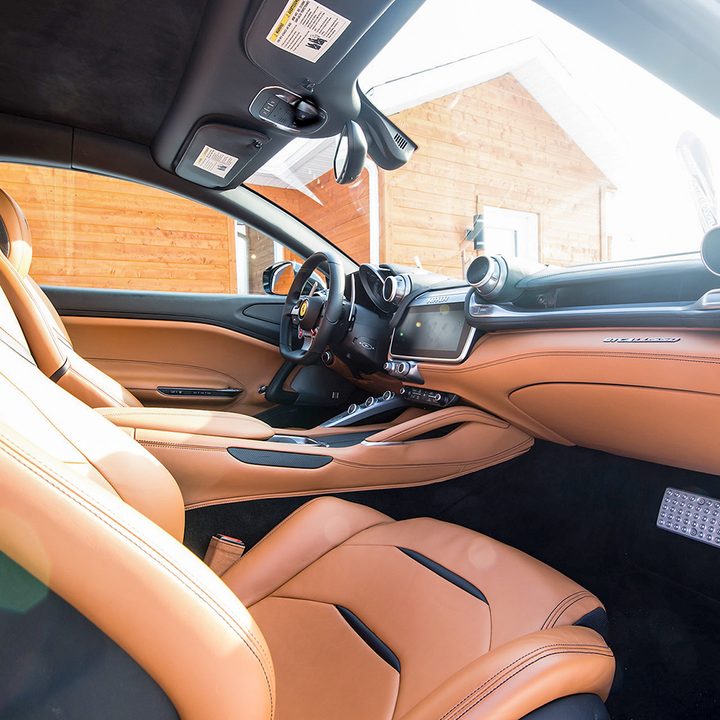2018 Ferrari GTC4Lusso First Drive | Driver's side of the car viewed from the inside passenger door