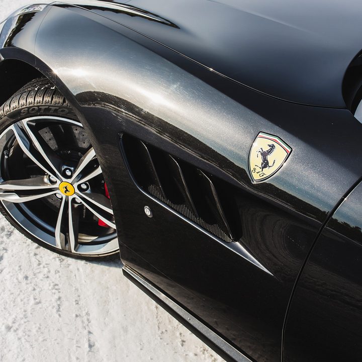 2018 Ferrari GTC4Lusso First Drive | Front left wheel turned from above