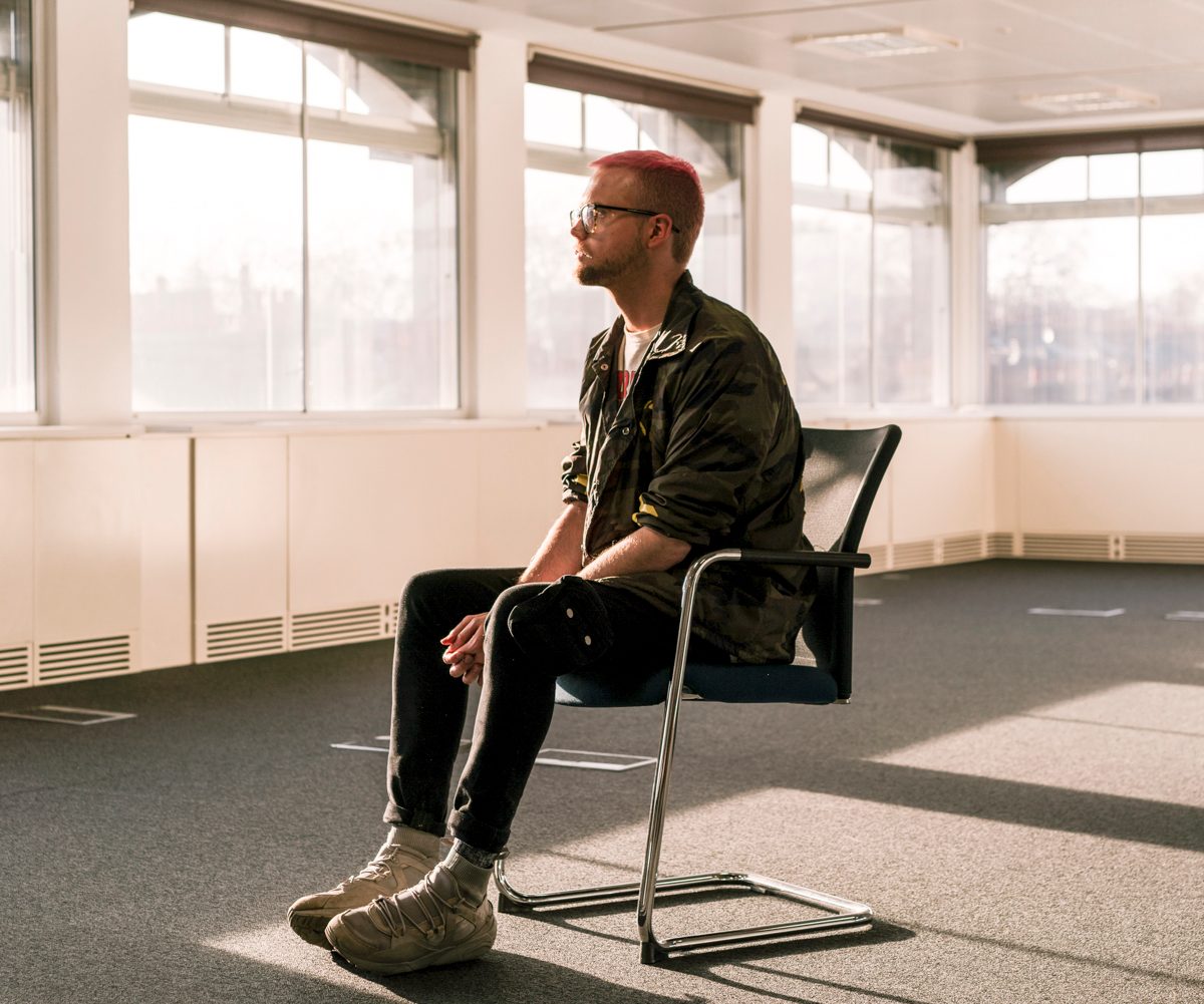 Whistleblower Christopher Wylie posing for a portrait