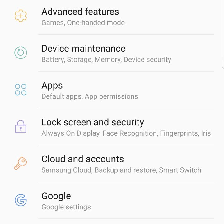 samsung galaxy s9 plus settings display