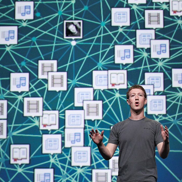 Mark Zuckerberg speaking on stage