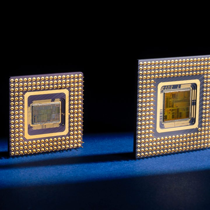 Intel 486 and Pentium microprocessors, 1989 and 1992.