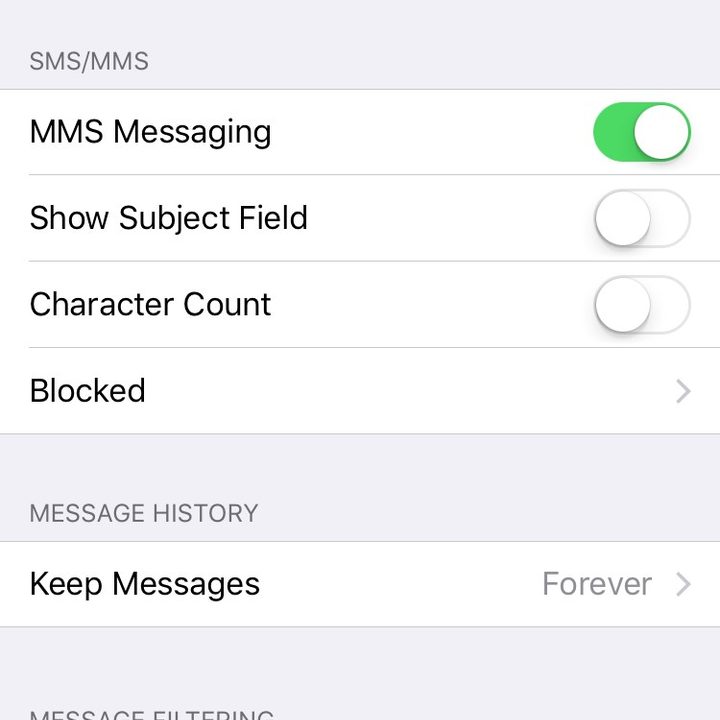 iPhone blocking text messages.