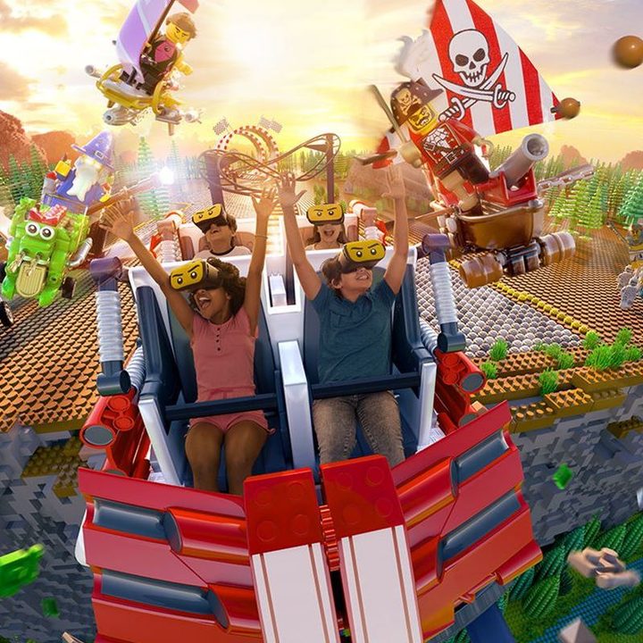 A roller coaster ride simulated in VR.