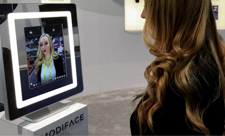ModiFace AR powered mirror.