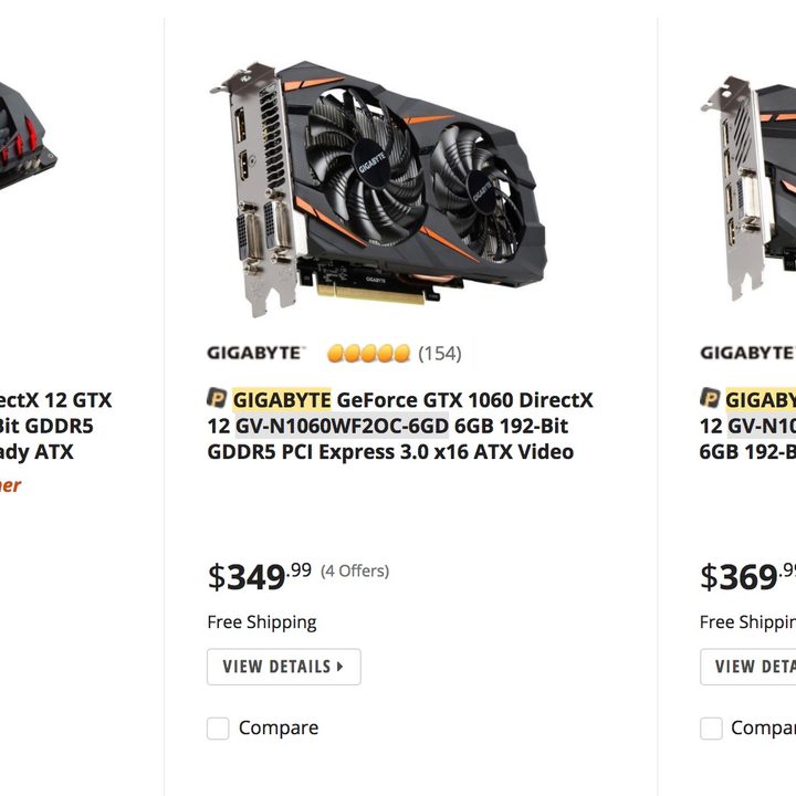 VR Video Card Prices