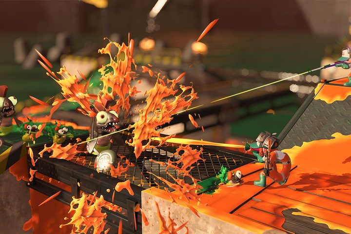 enemies get splashed in Splatoon 2.