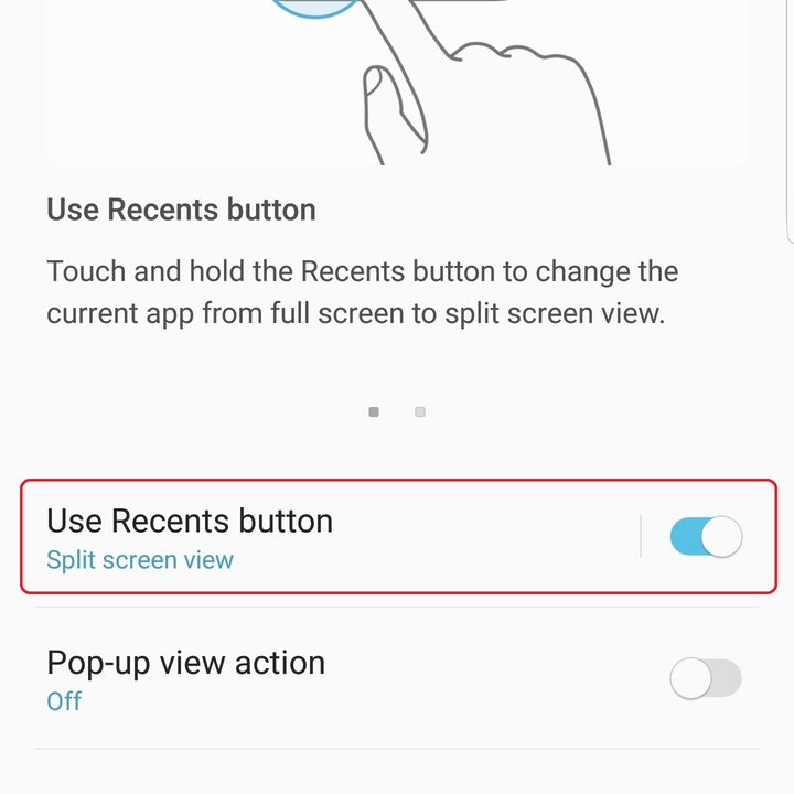 samsung galaxy s9 plus settings splitscreen