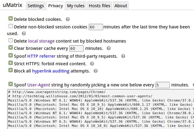 uMatrix Screenshot