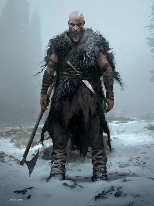 Kratos Concept Art from The Art of God of War