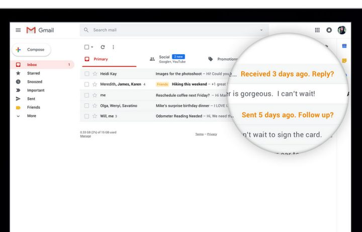 Gmail nudge feature
