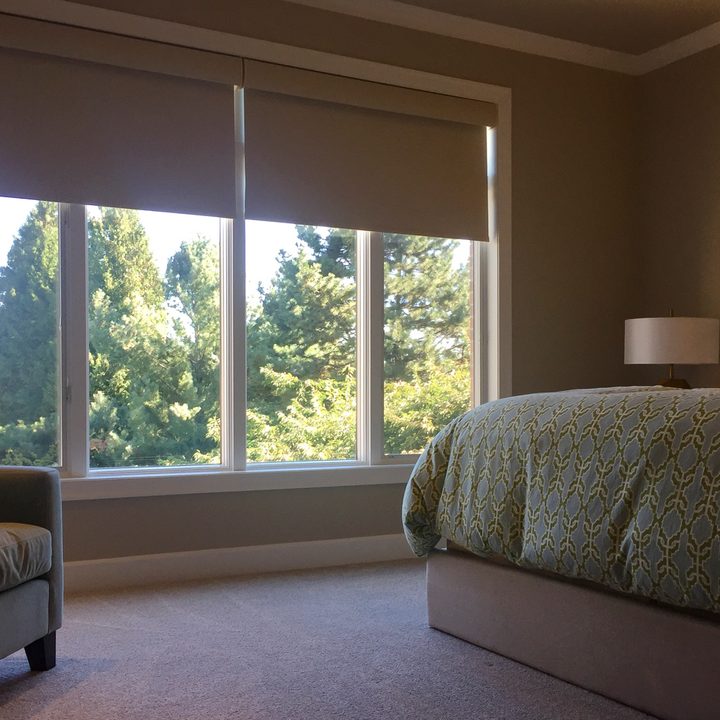 Lutron Caseta Smart Lighting Dimmer Switch in bedroom.