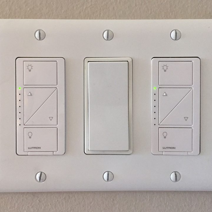 Lutron Caseta Smart Lighting Dimmer Switch.