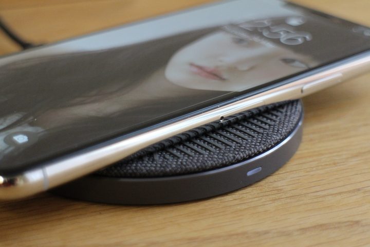 Native Union Drop Wireless Charger with iPhone X.