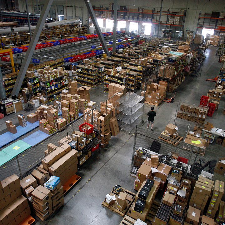 A Newegg warehouse.