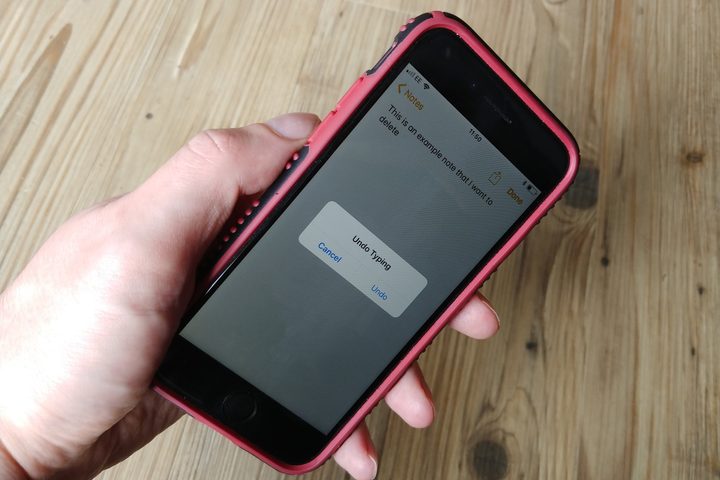 Shake to delete text