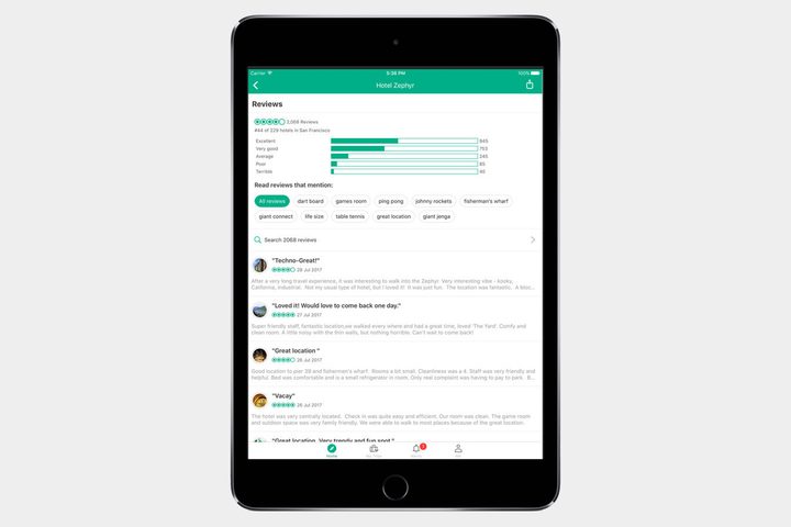 TripAdvisor iPad